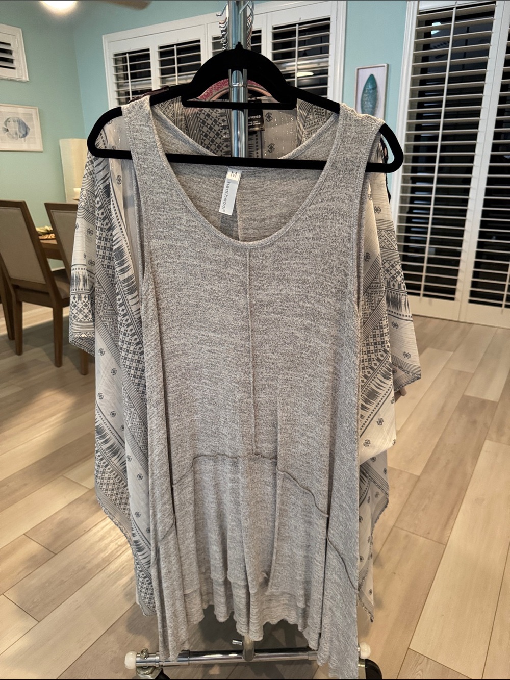 Heath Ceramics heather gray asymmetrical sleeveless dress